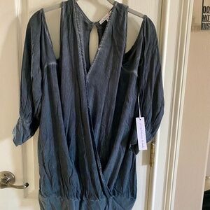 NWT YOUNG FABULOUS & BROKE Banded Hem Blouse